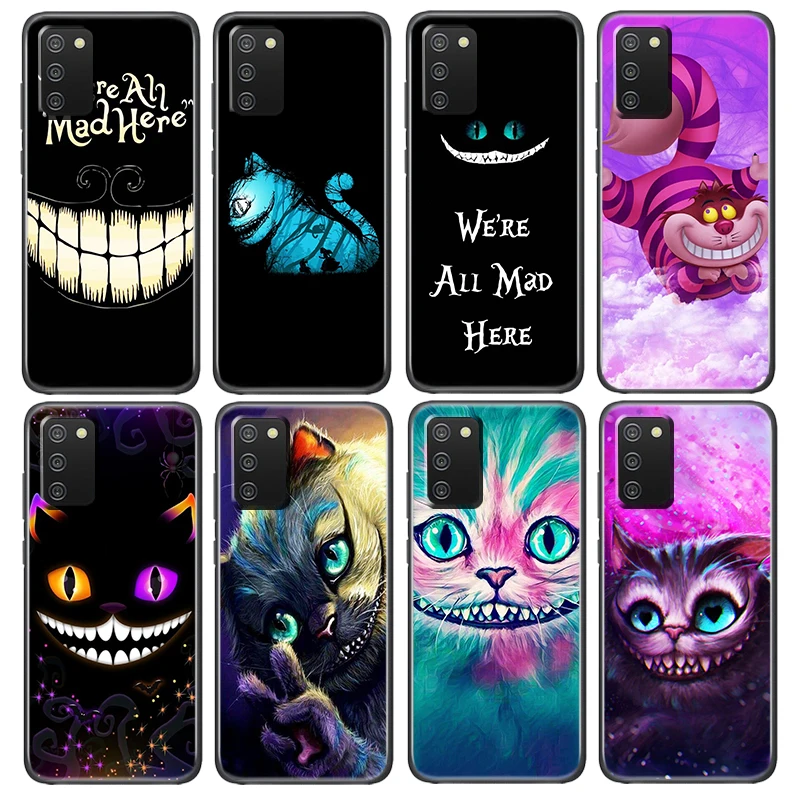 

Alice Wonderland Cheshire Cats Black Phone Case For Samsung A73 A72 A71 A54 A53 A52 A51 A42 A33 A23 A22 A21S A13 A04 A03 5G