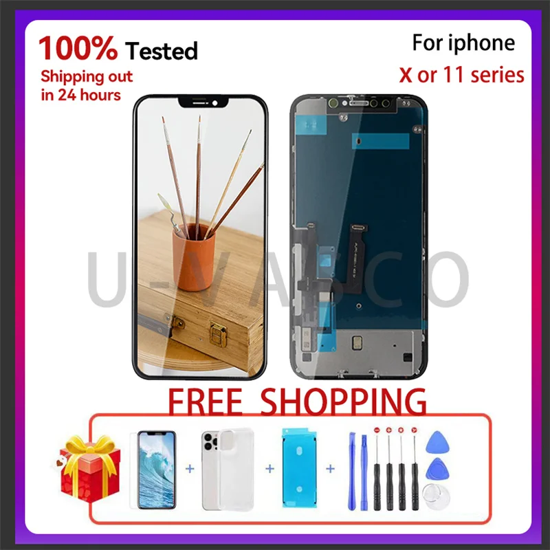 AAA+++LCD Display For iPhone XR X 11PRO XS MAX Touch Screen Replacement For iPhone X XS MAX XR No Dead Pixel+Tempered+Tools+TPU