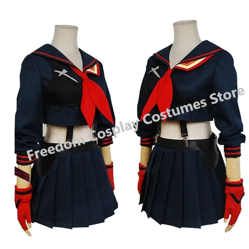 Фото Kill La Kill Matoi Ryuuko Косплей Костюм Парик Японского Аниме JK Униформа Короткая Рубашка Женщина Сексуальный Каваи Карнавальный Костюм Матроса №4