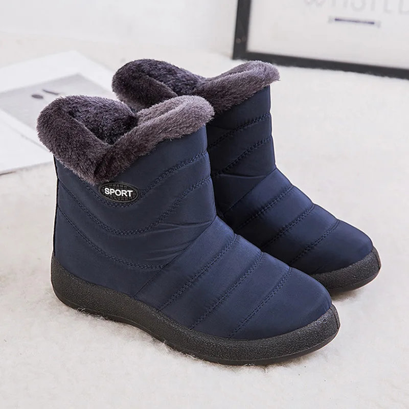Women Boots Waterproof Snow Boots Female Plush Winter Boots Women Warm Ankle Botas Mujer Winter Shoes Woman Plus Size 43