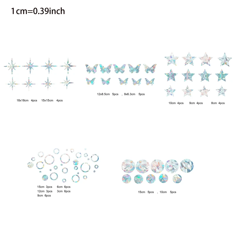 

Антистатическая наклейка N58C на окна, 3D радужные солнцезащитные наклейки, наклейки на стену для защиты от столкновений, оконная пленка, накл...