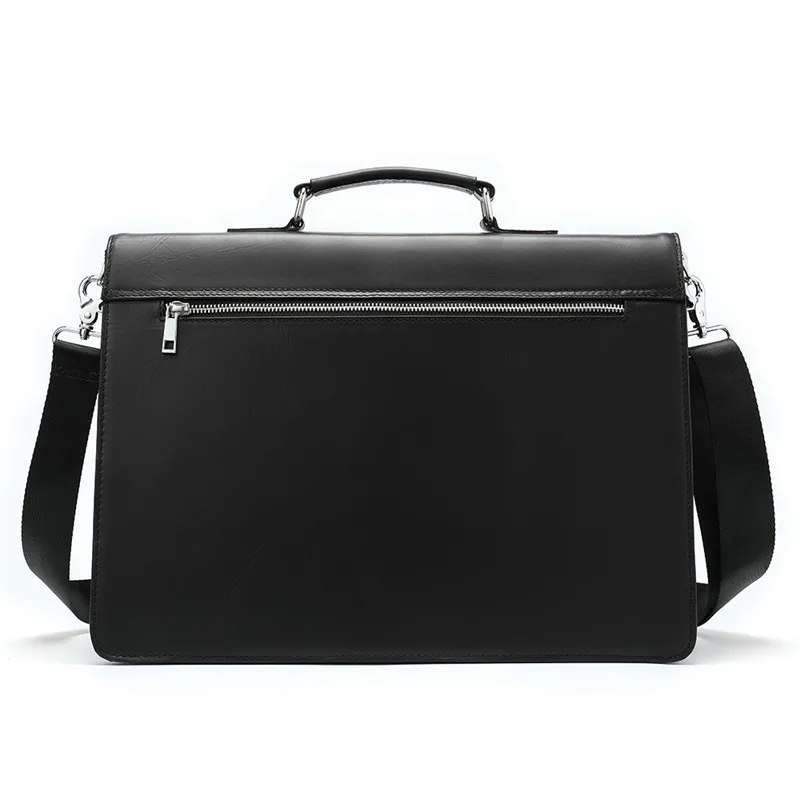 PNDME high quality business genuine leather black men's briefcase casual simple laptop bag office shoulder messenger bags 2019