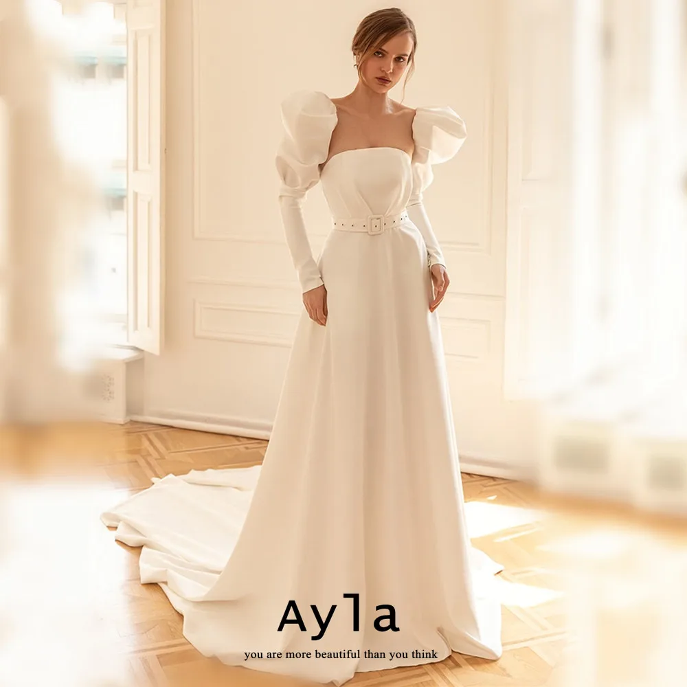 

Victoria Exquisite A-LINE Wedding Dress With Puff Sleeve Romantic French Bride Dress Bridal Gown Bride Robe Vestidos De Boda