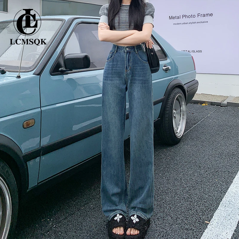 

Синие женские джинсы с высокой талией, женские джинсы, трендовая Женская одежда, Y2k, корейская мода, уличная одежда, винтажная одежда, джинсовые брюки, 2023