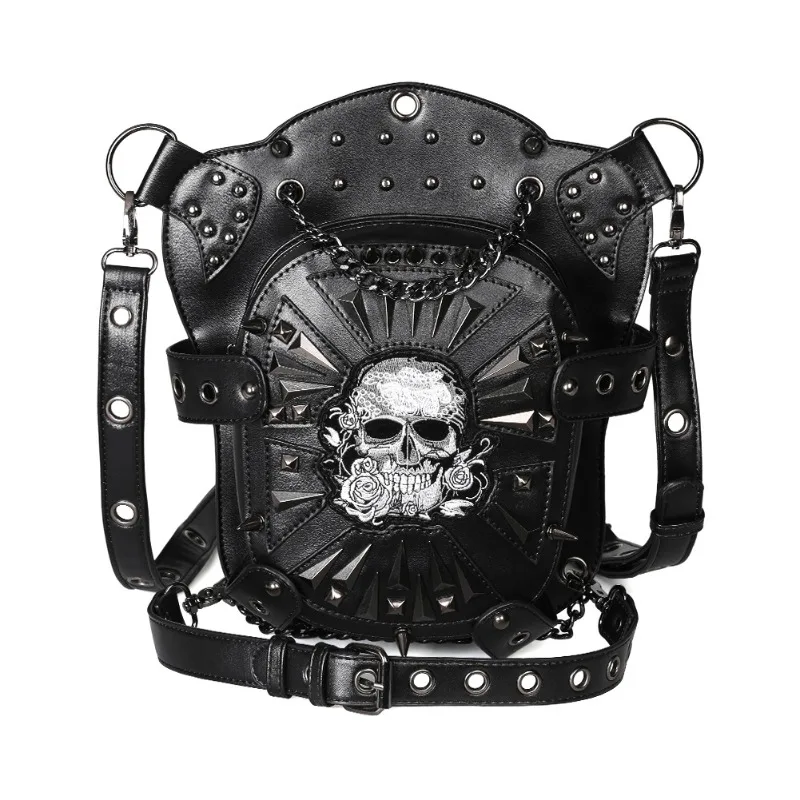 

Steampunk Bag Skull Punk Retro Rock Gothic Goth Shoulder Waist Bags Leg Thigh Bag Lady Hip Hop Rivet Packs Style For Women Mens