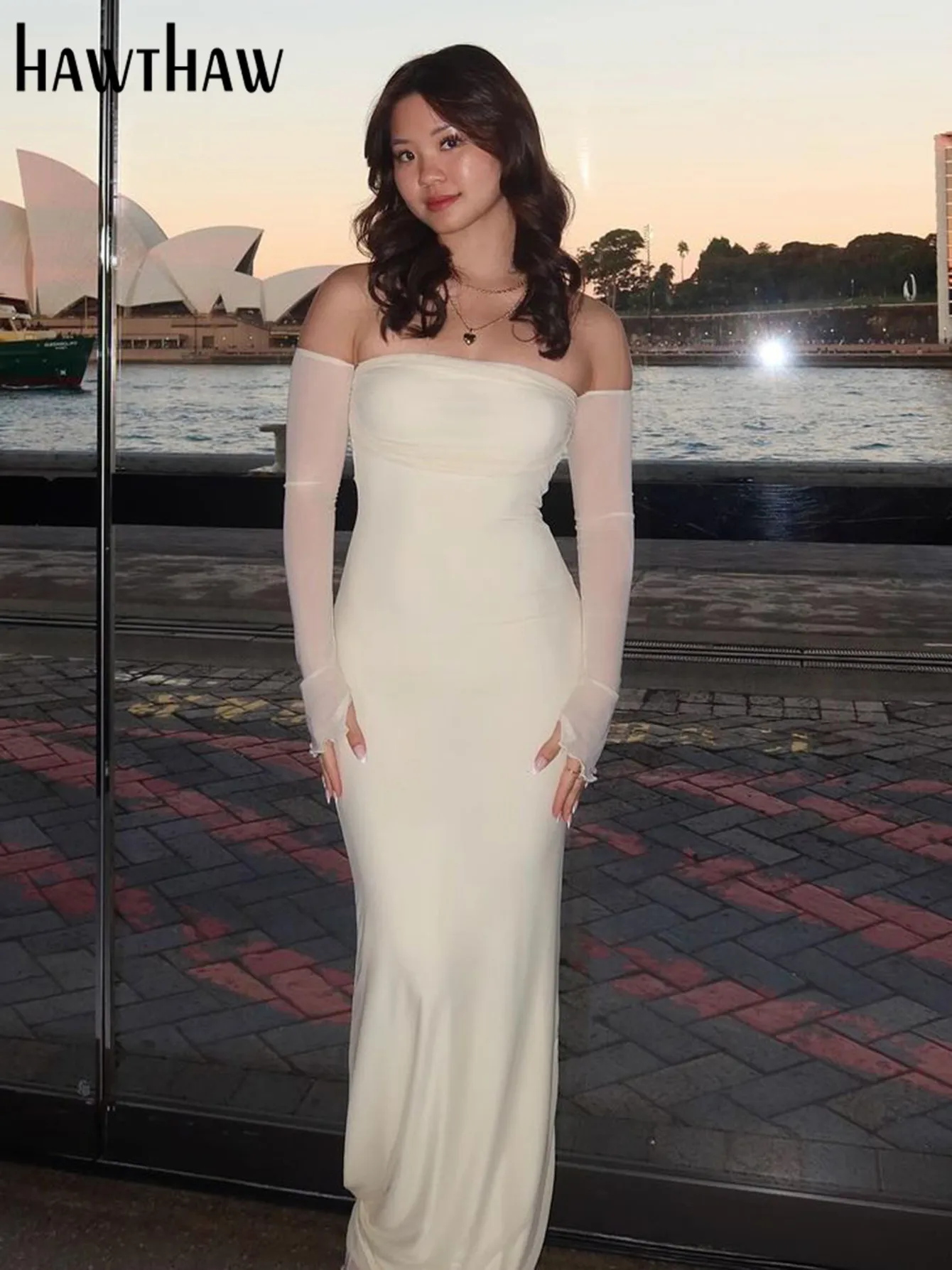 Hawthaw женское облегающее платье из полиэстера