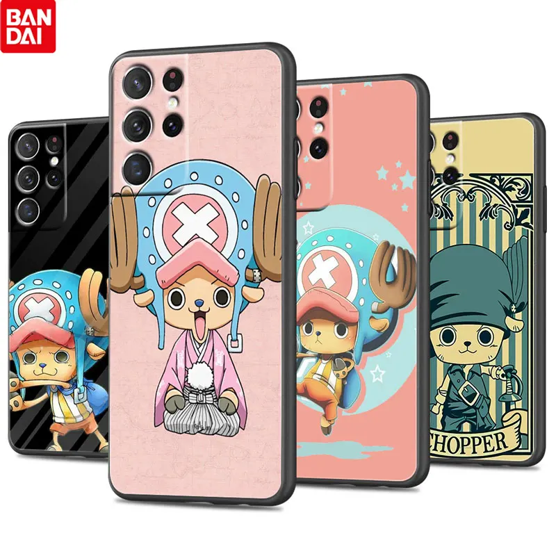 

ONE PIECE Tony Tony Chopper For Samsung Galaxy S22 S21 S20 Ultra Plus Pro S10 S9 S8 S7 4G 5G Soft Black Phone Case Funda Coque