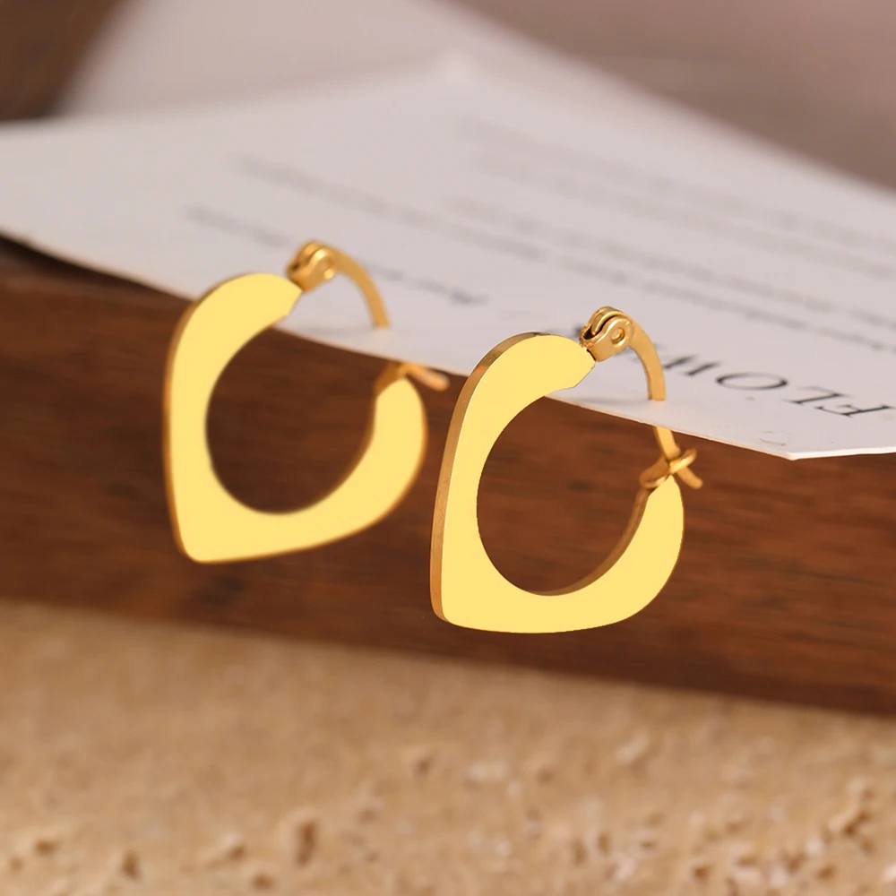 Элегантные женские серьги-кольца в форме сердца из нержавеющей стали от DOTIFI