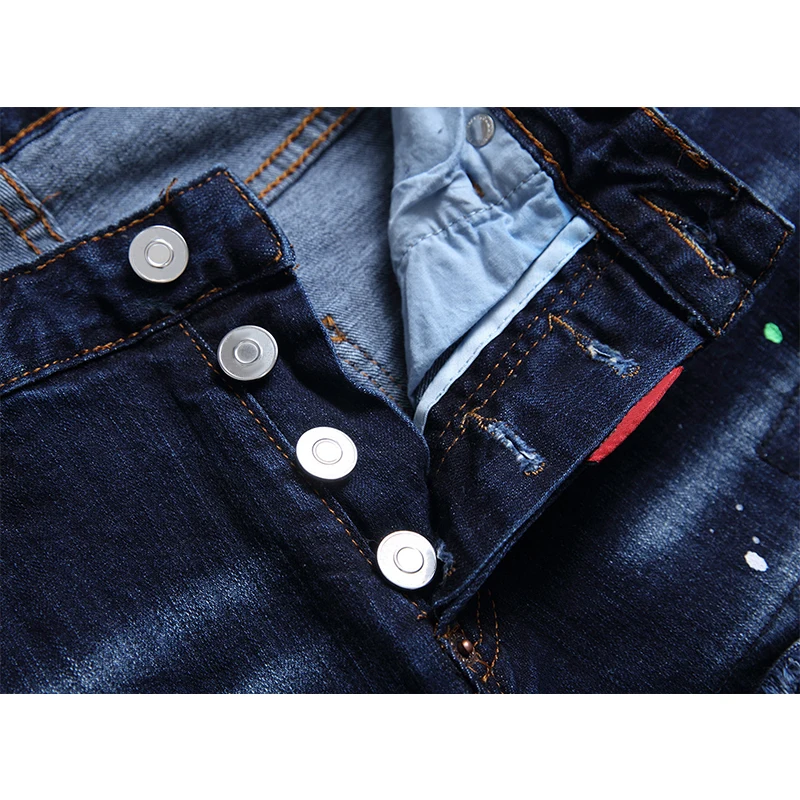 Мужские прямые джинсы в стиле панк