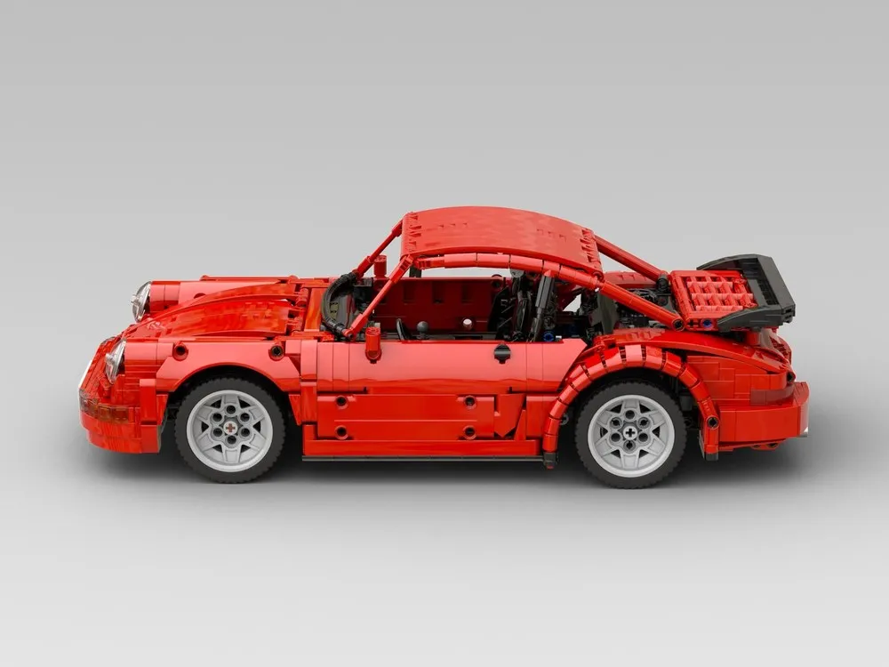 Фото MOC-239017 Крутая модель гоночного автомобиля 964 Turbo (1:12) красного цвета, 1440 деталей, развивающая игрушка для детей, подарок на день рождения для мальчиков №1