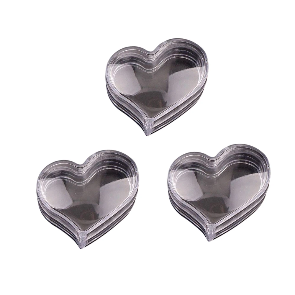 Прозрачная пластиковая банка для кремов в форме сердца 10 шт./лот 3 г мл коробка