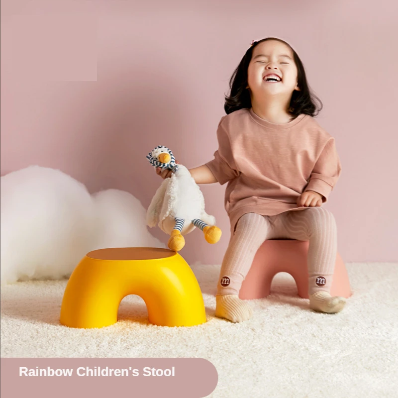 

Creative Rainbow Children's Stool Simple Circular Small Bench Home Round Children's Chair Non-slip Durable Shoe-changing Stool