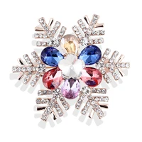 rhinestone snowflake brooches for women men winter flower coat clothing dress brooch pins jewelry accesories gifts