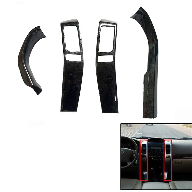 

Black Wood Color Dashboard Trims Car Styling Accessories Sticker For Toyota Land Cruiser 120 Prado FJ120 2003-2009