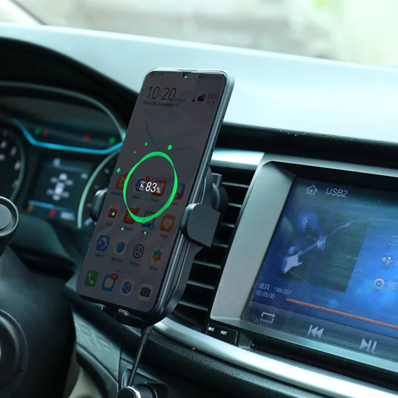 Kup Bezprzewodowa ładowarka Samochodowa Huawei SuperCharge 50W Max Inteligentny Montaż Czujnika Bocznego Podwójne ładowanie Szybka ładowarka 3D