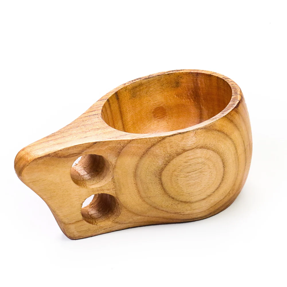 

Hand Carved Solid Lotus Wood Cup KUKSA Finnish Tableware With Handgrip Travel Wine Beer Cups For Home Bar Kitchen Gadgets