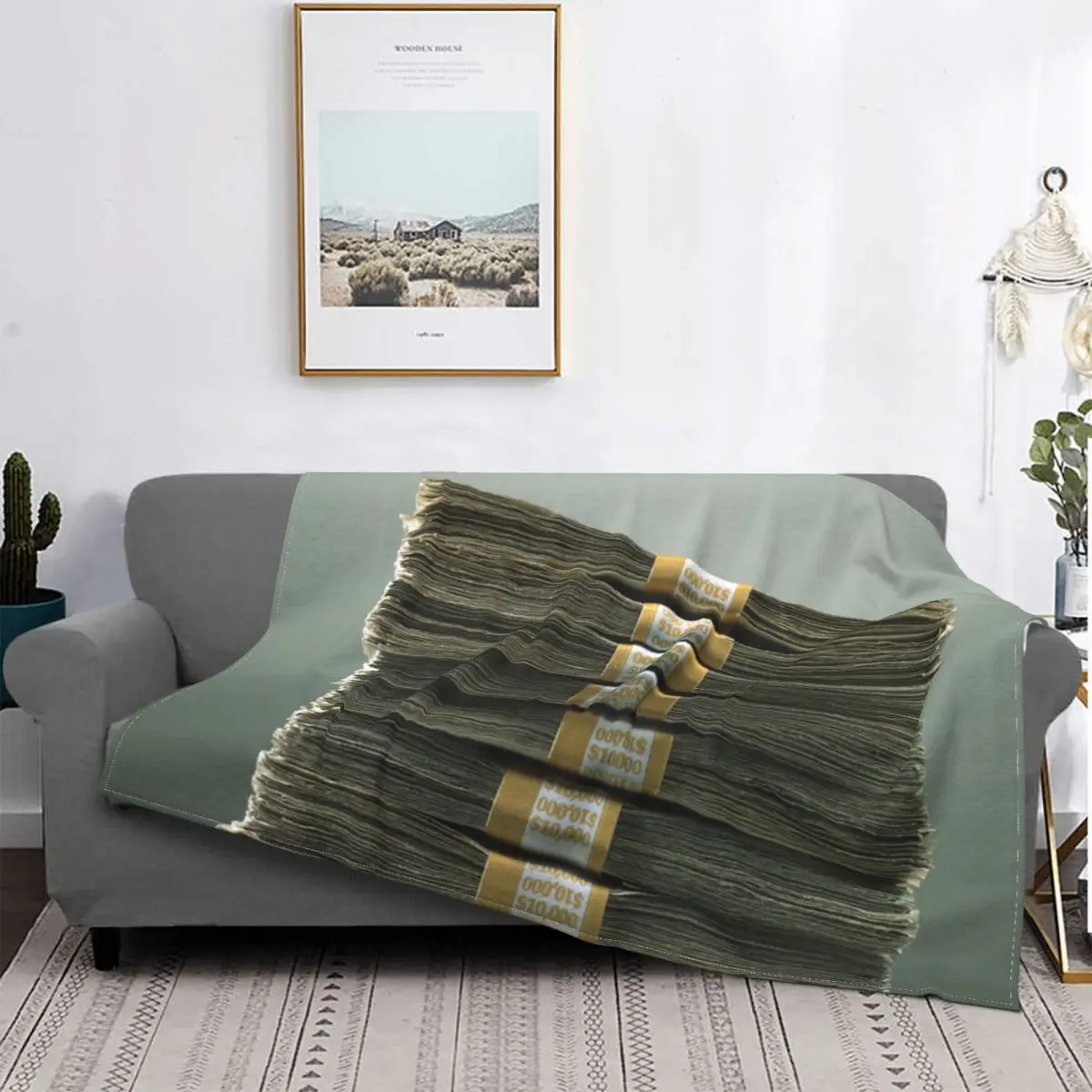 

Одеяло для денег, наличные деньги, плюшевое теплое супермягкое Фланелевое флисовое покрывало для дивана, покрывало, одеяло для офиса на зак...