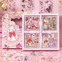 100pcslot pink princess cute anime little girl pvc stickers set 88cm lovely japanese style stationery free shipping