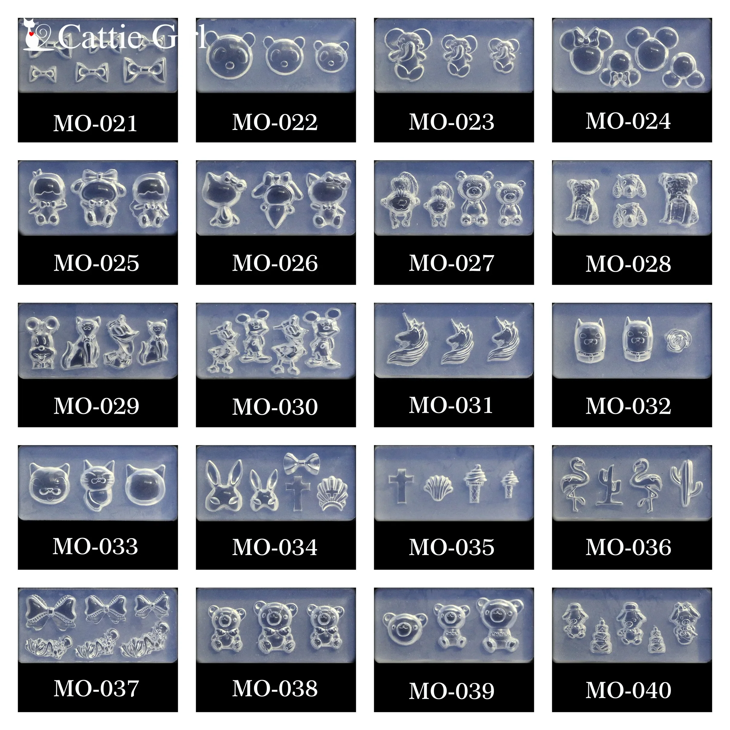 Силиконовая форма для дизайна ногтей MO1-MO80