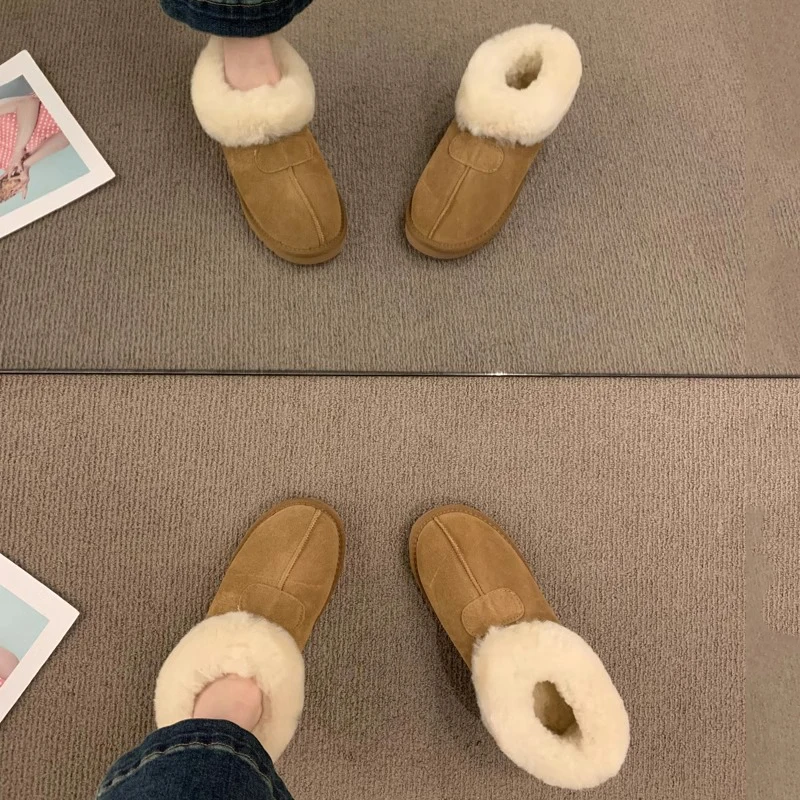 Кожаные короткие сапоги на зимнем меху женская сумка зимняя обувь плоской