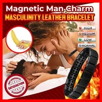 creative titanium steel bracelet magnetic man charm masculinity leather bracelet stainless steel magnetic buckle punk bracelet