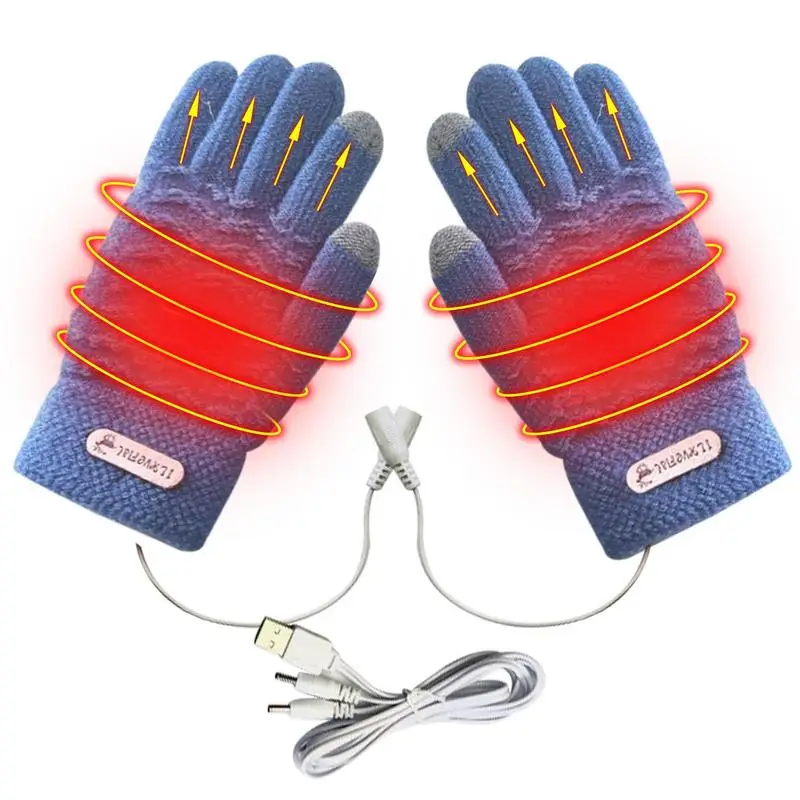 

Winter Heated Riding Gloves USB Charging Warm Hand Gloves Outdoor Activities Windproof Mitten Portable Hand Warmer