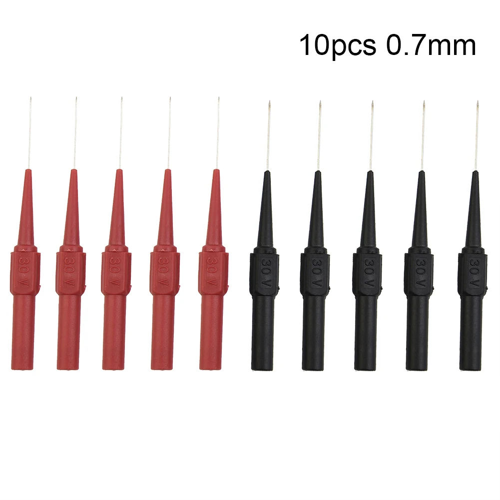 

10pcs Test Probe Insulation Piercing Needle Non-destructive Needle Tip 30V Car Multimeter Test Lead Extention For Banana Plug