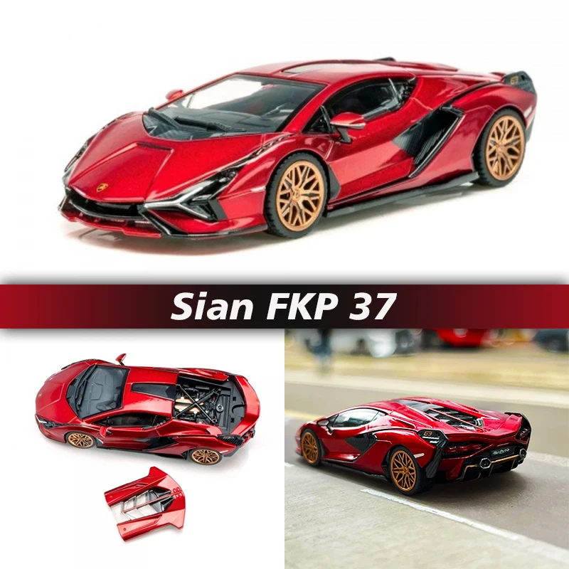 

PreSale HH Toys 1:64 Sian FKP 37 Hybrid Super Car Red Alloy Diorama Model Collection Miniature Carros