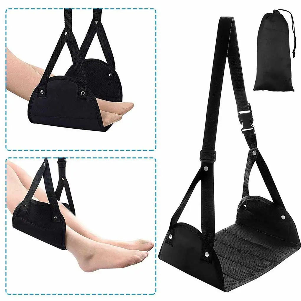 

Home Office Portable Under Desk Hanging Foot Rest Airplane Flight Adjustable Footrest Adults Leg Hammock Accessories