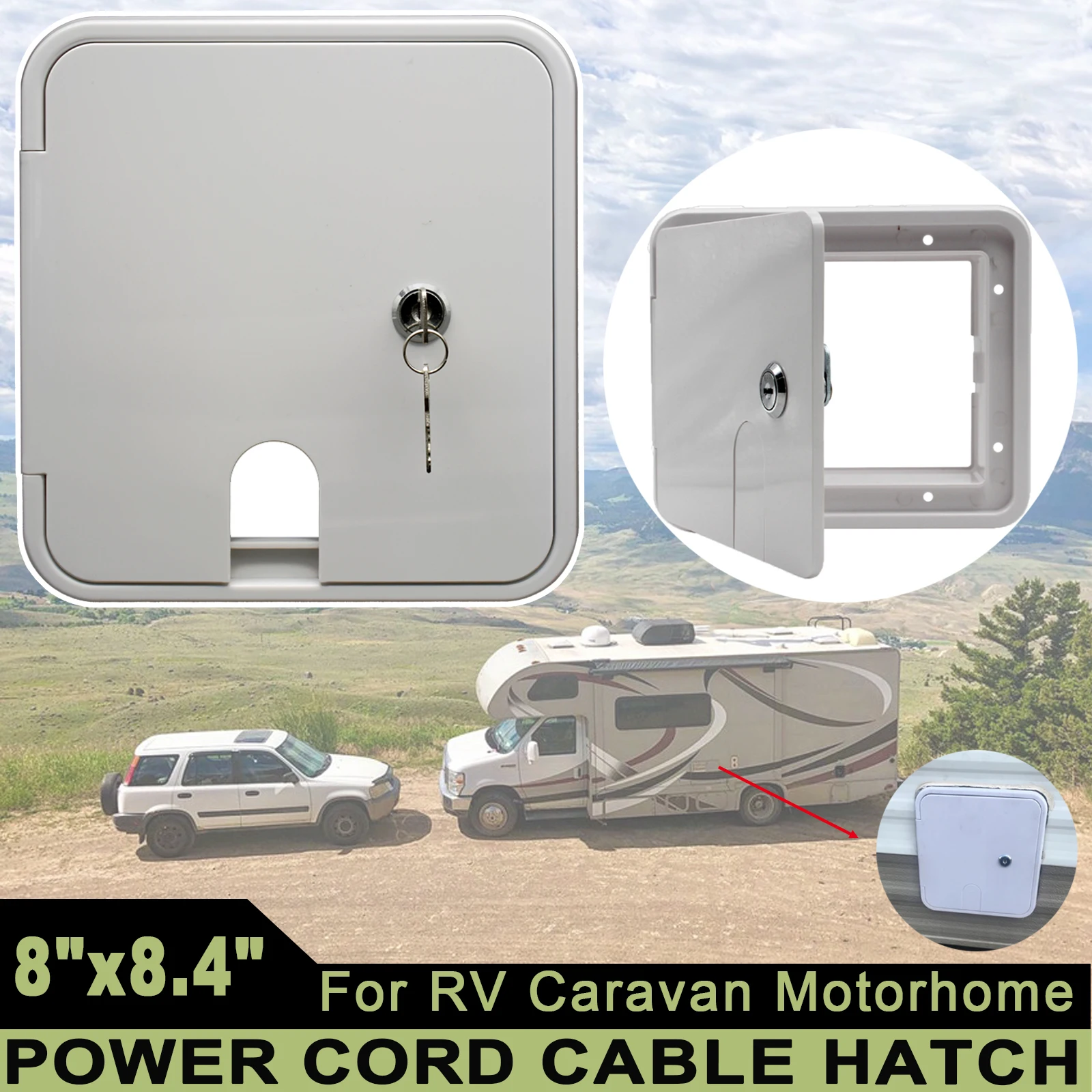 

Квадратный шнур питания для автофургона, кабель, люк, безопасный ключ, раздвижное окно, водонепроницаемое для кемпера, лодки, яхты, дома на колесах, крышка электрического кабеля, белый цвет