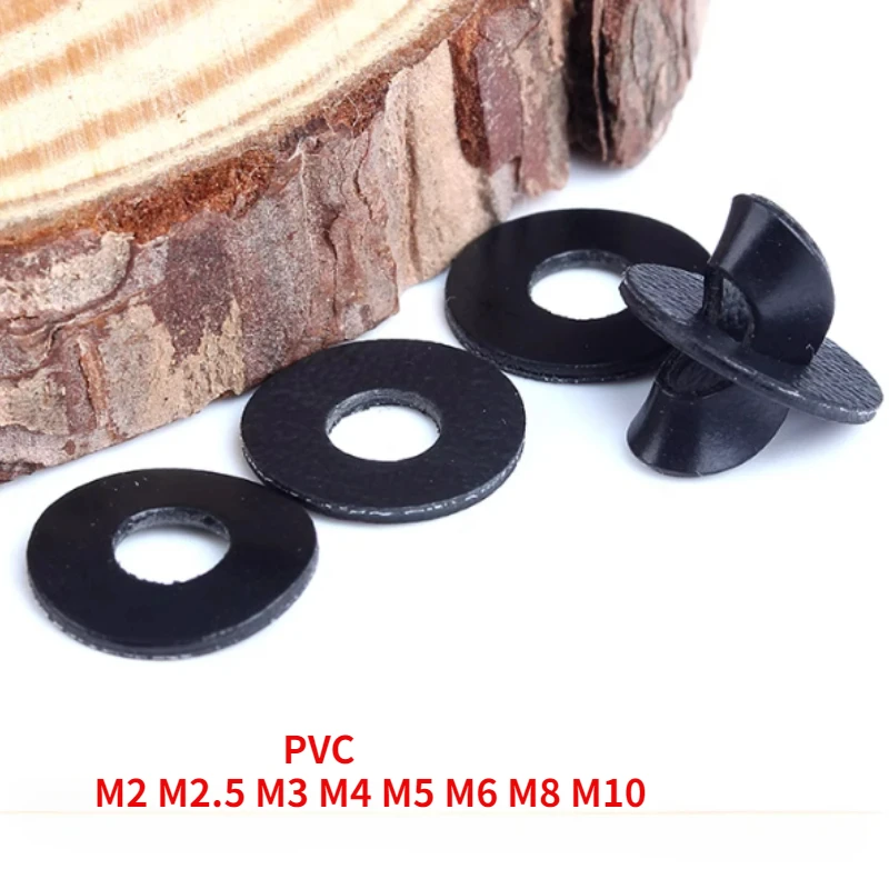200-500 шт. Черные мягкие шайбы из ПВХ M2 5 M3 M4 M5 M6 M8 M10 Мягкая пластиковая прокладка