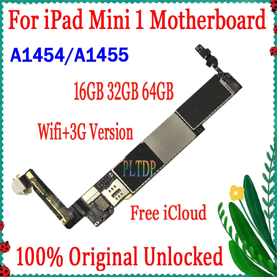

100% Tested Full Working Mainboard Original Unlocked For IPad MINI 1 Motherboard A1432 Wifi&A1454/A1455 3G Version Logic Board