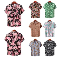 2022 new fashion mens hawaiian summer shirt printed short sleeve big us size hawaii flower beach floral patterns male clothes