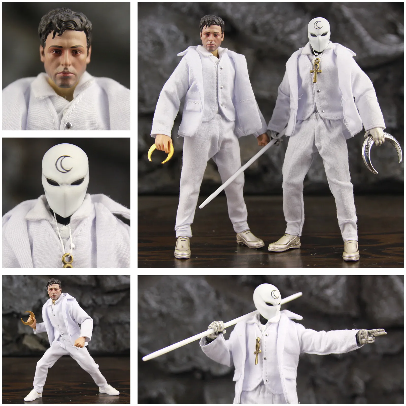 Moon Knight Marc Spector 6" Action Figure TV Steven Grant Oscar Isaac Werewolf by Night Legends One:12 Clothing Toys Doll