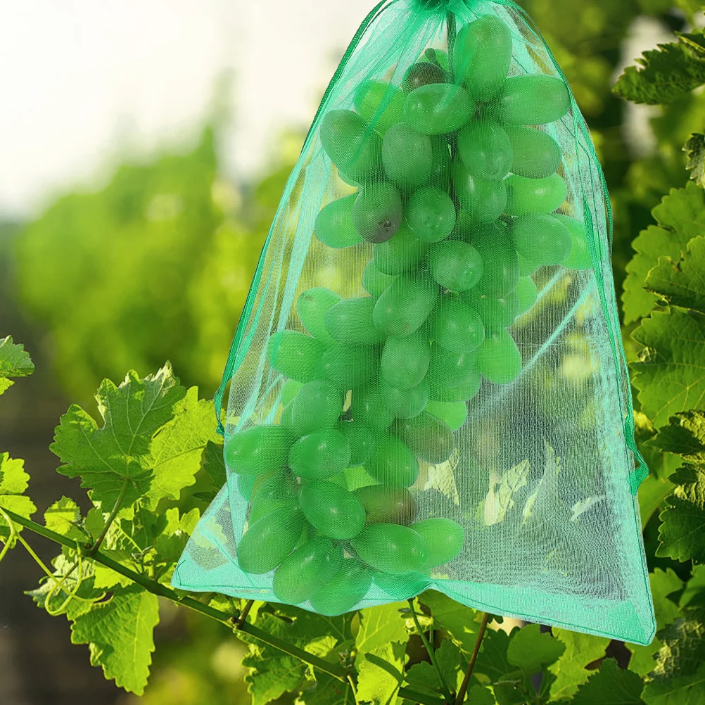 

50Pcs Breathable Garden Net Bags Drawstring Vegetable Fruitsss Protective Bag Fruitsss Mesh Bag