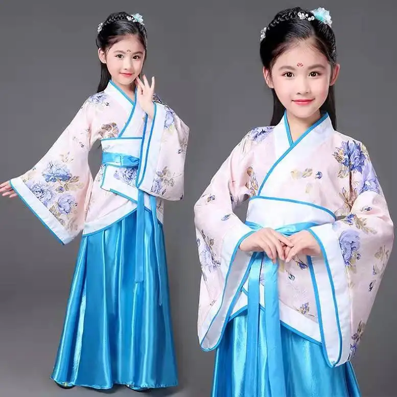 

2022 Chinese Dames Kleding Vintage Clothing for Girls Karneval New Year Hanfu Dress Kid Adult Women Dancer Costume