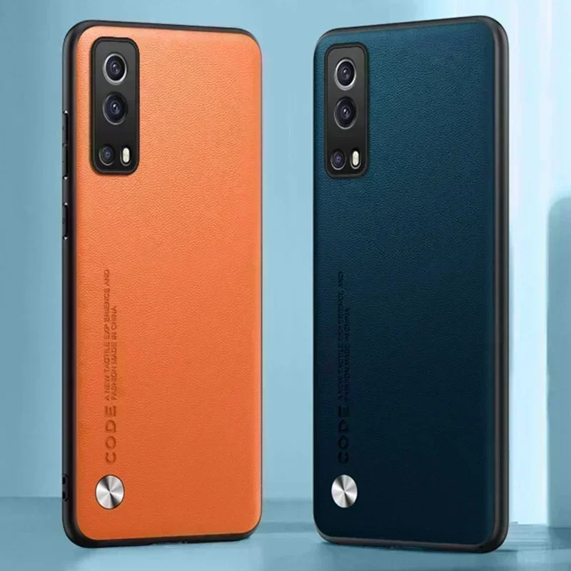 Роскошный чехол из искусственной кожи для Vivo Y52 Y72 5G матовый силиконовый с полной