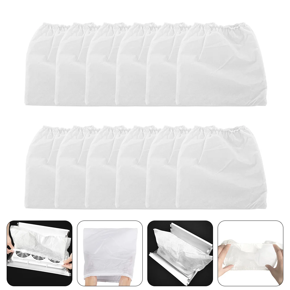 

12 Pcs Vacuum Cleaner Nail Bag Dust Pouch Collector Replacement White Fan Covers