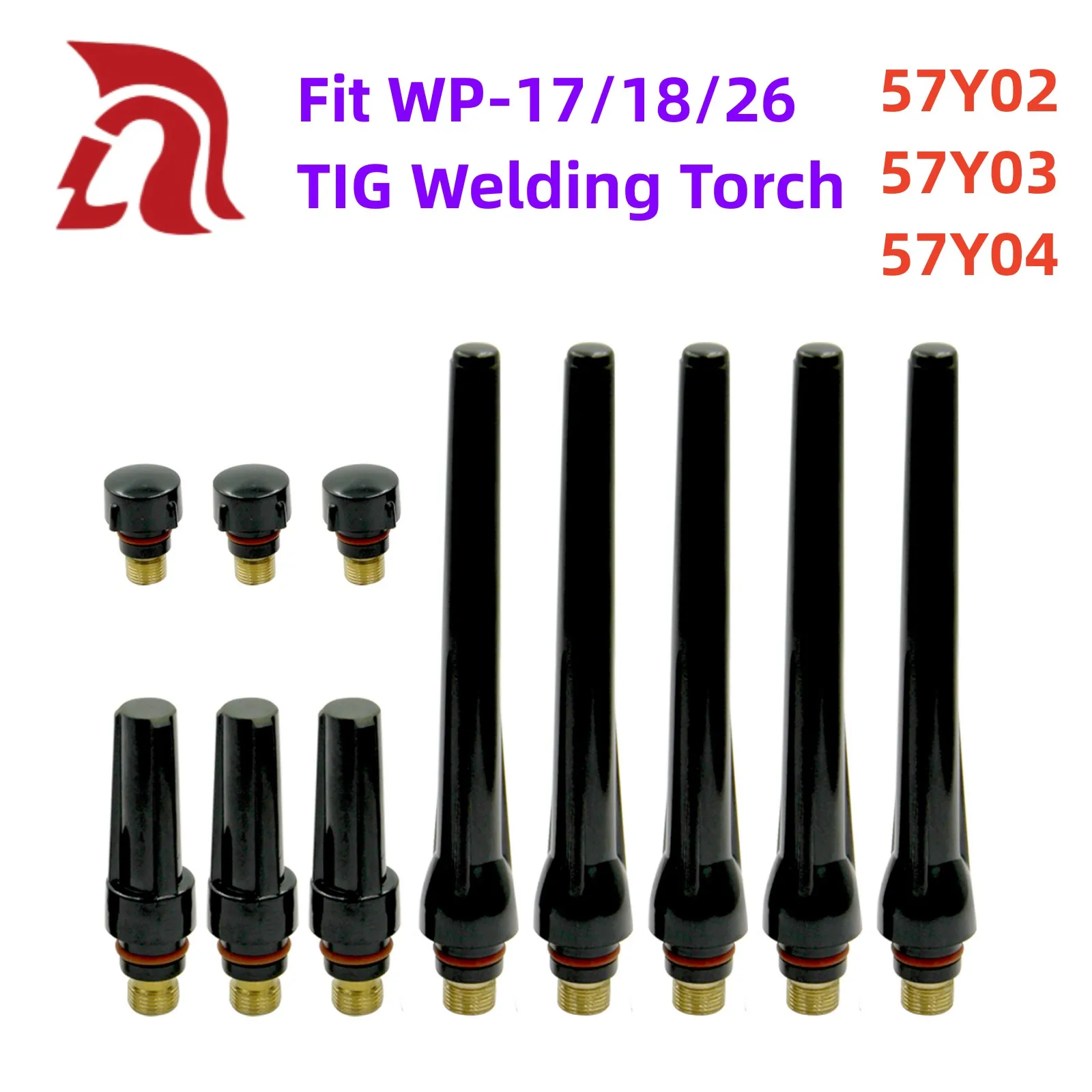 5Pcs 57Y04 57Y03 57Y02 TIG Welding Torch Back Caps Long/Medium/Short Back Cap Fit For WP17/18/26