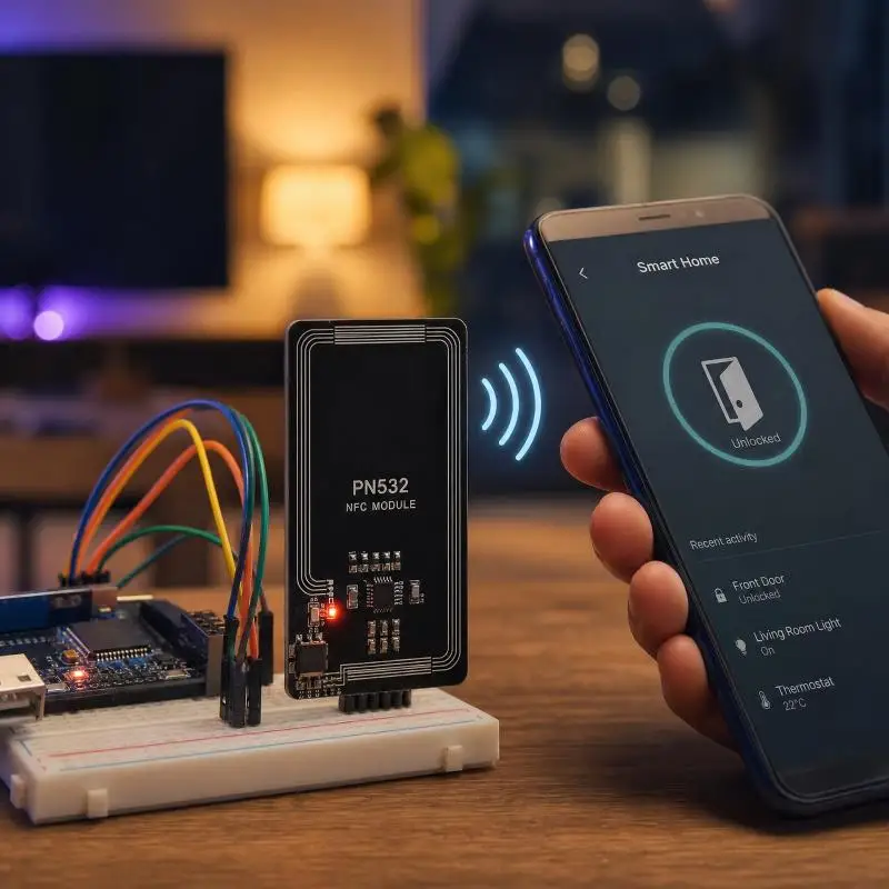 Фото Модуль чтения и записи NFC RFID PN532 V3 со встроенной антенной, поддержка I2C SPI HSU для электронных проектов DIY №4