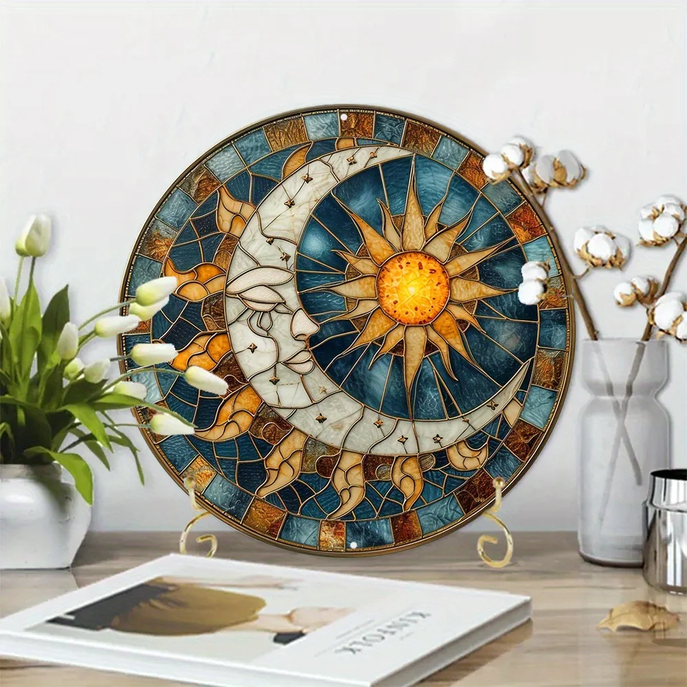 Весенний алюминиевый знак тема Солнца и Луны украшение из искусственного