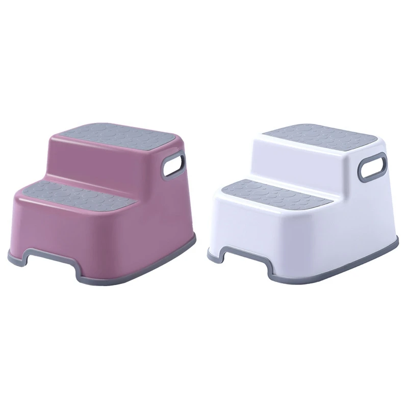 

2Story Children Footstool Toddler Children's Urinal Training Footstool Bathroom Toilet Stool With Soft Non Slip Handle
