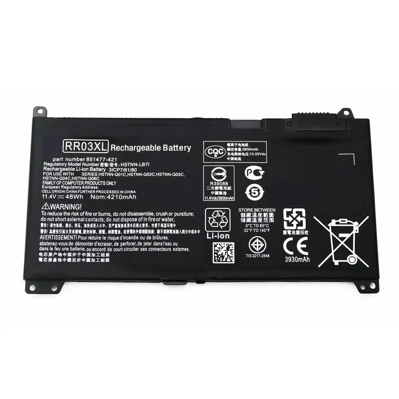 Фото Аккумулятор для ноутбуков HP ProBook 430 440 450 455 470 G4 Series (HSTNN-LB7I, HSTNN-PB6W, HSTNN-UB7C, HSTNN-Q01C, Q02C), 11.4V, 48Wh, модель RR03XL №1