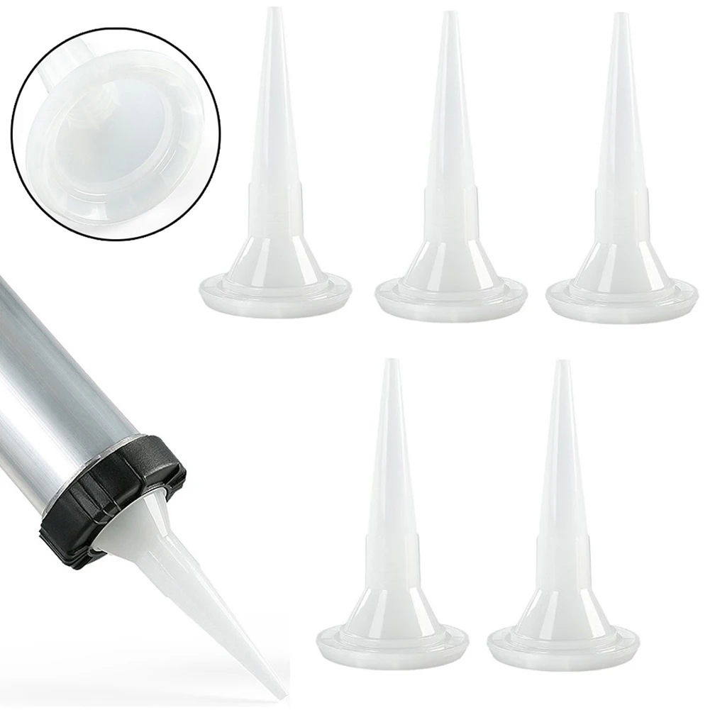 

5PCS Structural Glue Nozzle Plastic Universal Caulk Nozzle Glass Glue Tip Mouth Home Improvement Construction Tools