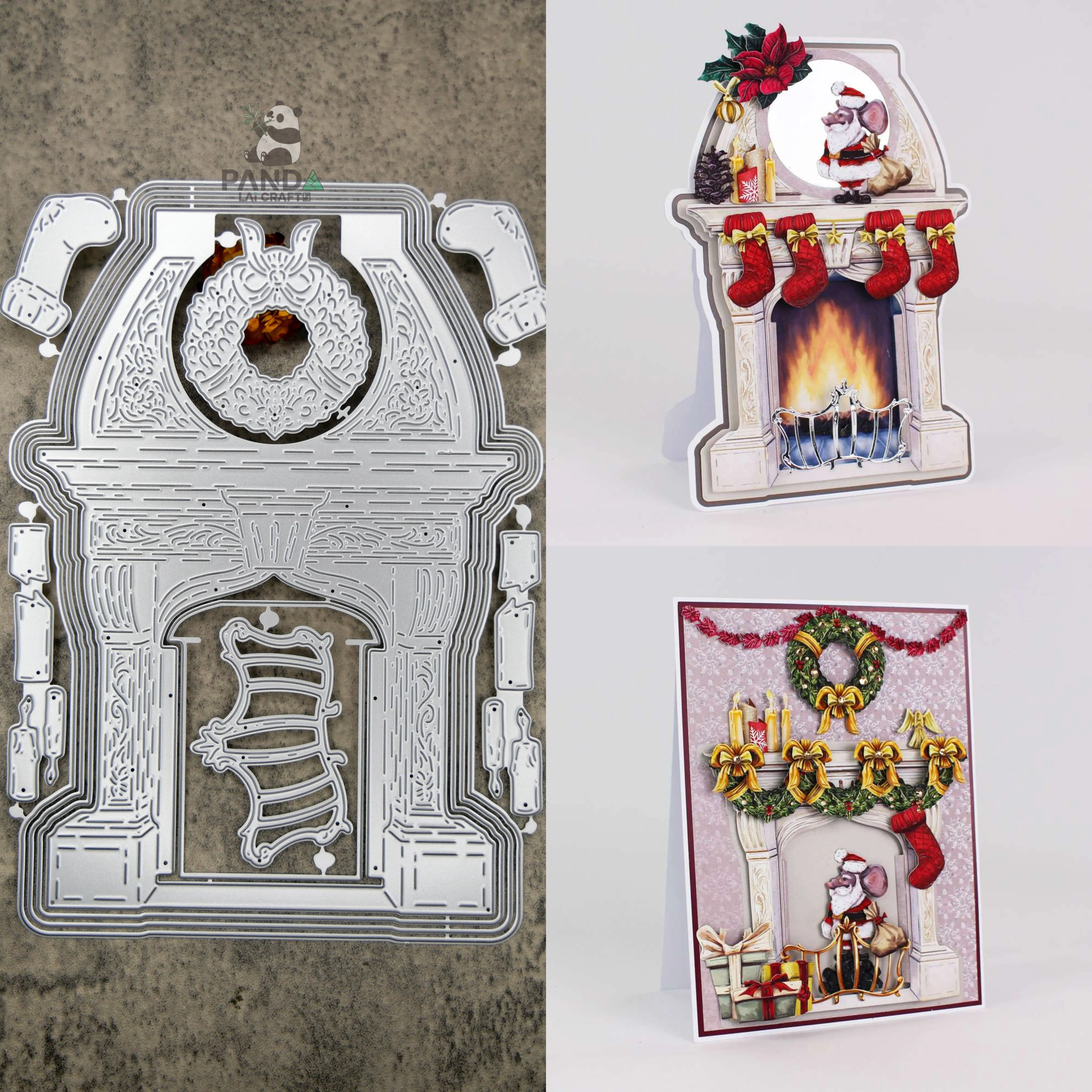Фото PANDALAI Magic Fireplace Коллекция металлических штампов DIY Альбом Декоративное тиснение Бумажные карты Ремесла Лезвие Дырокол Трафареты №1