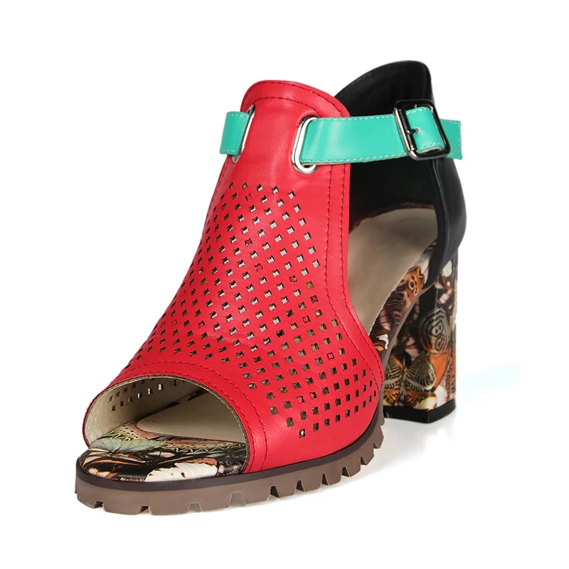 Модная женская обувь в римском стиле с цветовой блокировкой |