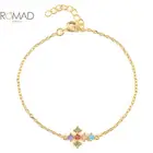 ROMAD маленький золотой браслет для женщин красочный Циркон Крест Браслеты 2022 модные золотые модные ювелирные изделия женский браслет Charm