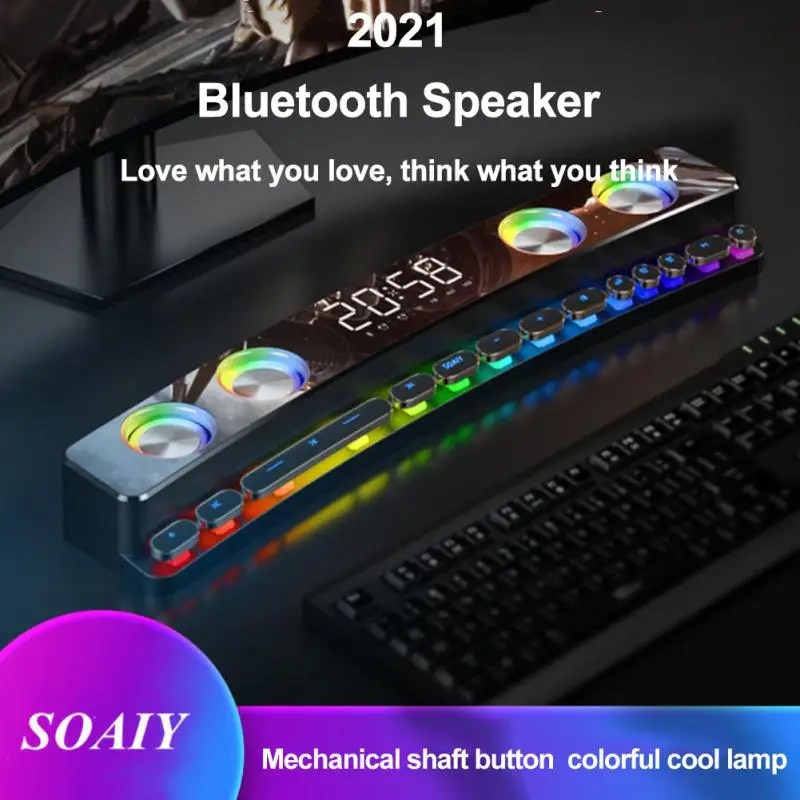 

Многофункциональный цветной механический Bluetooth-динамик с кнопкой, компьютерная аудиоколонка, настольный Bluetooth-динамик для домашнего испол...