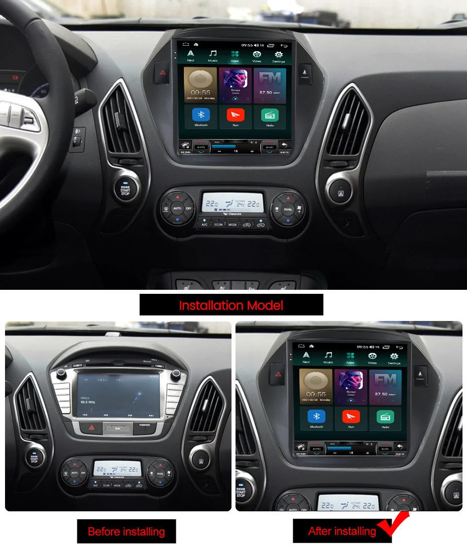 Вертикальный экран 9 7 дюйма в стиле Telsa для Hyundai IX35 2010-2015 автомобильное радио