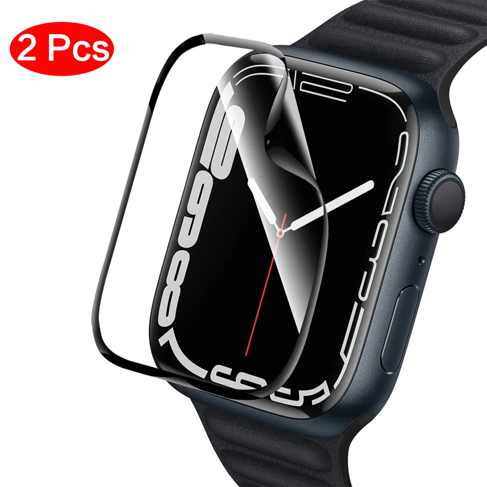 

Мягкая пленка для Apple Watch 45 мм 41 мм 44 мм 40 мм 9D HD пленка для защиты экрана (не закаленное стекло) iwatch серии 7 6 5 4 3 se 42 мм 38 мм